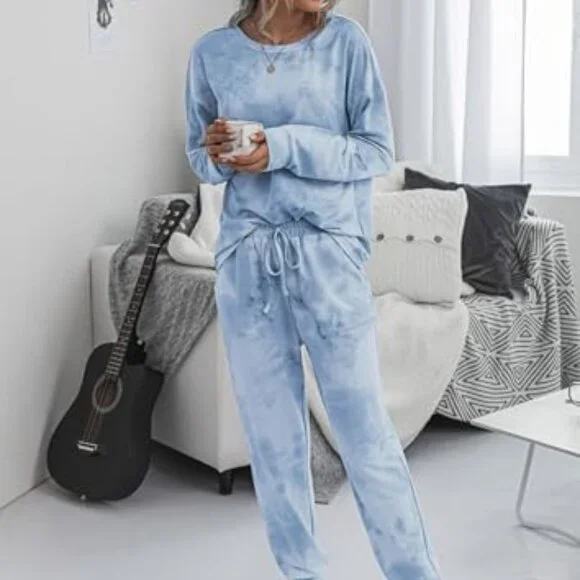 Women's Long Sleeve Jogger Pajama Set - Soft Loungewear Matching Outfit